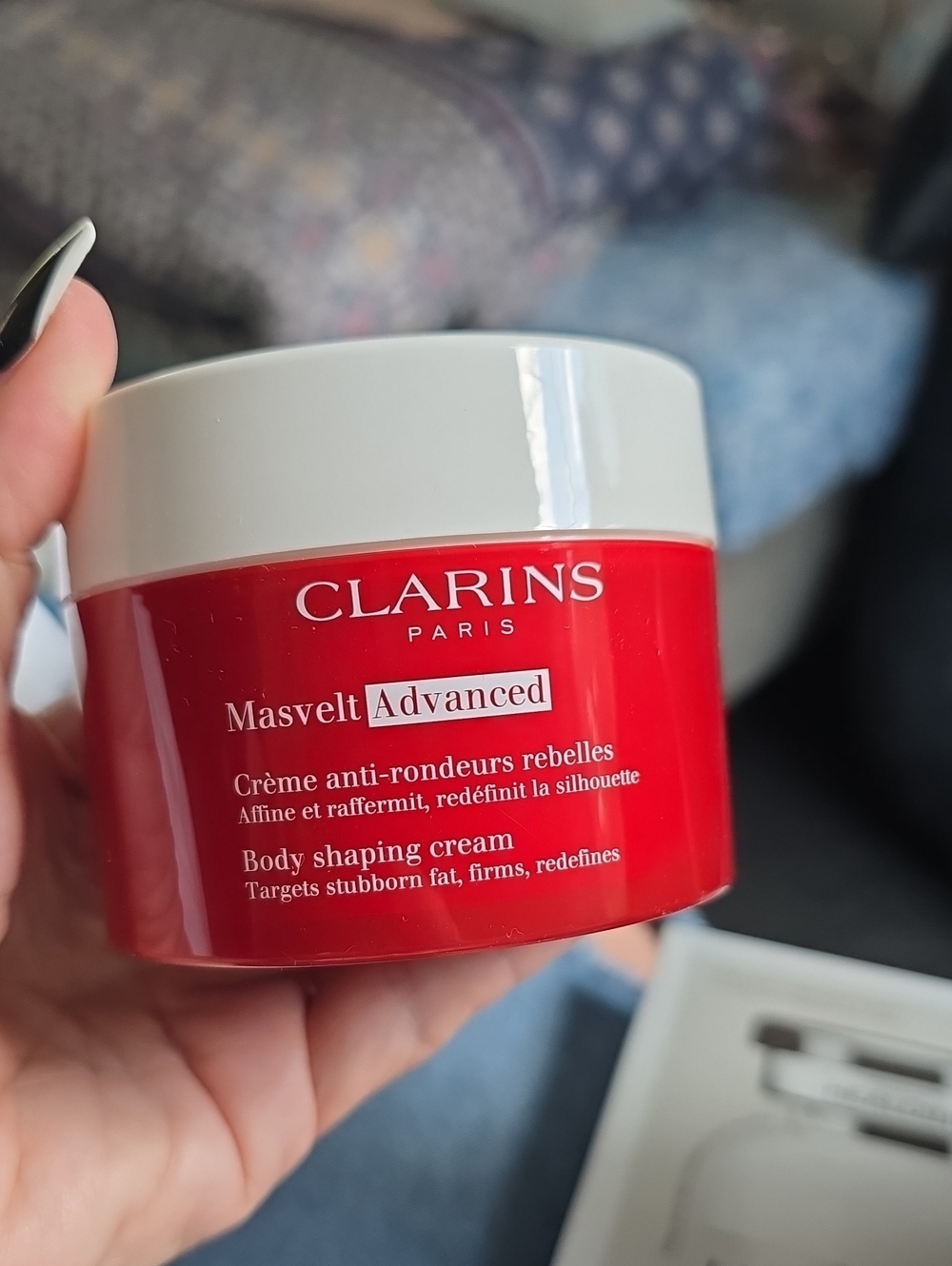 Clarins Masvelt Advanced Body Shaping Cream — Red and White